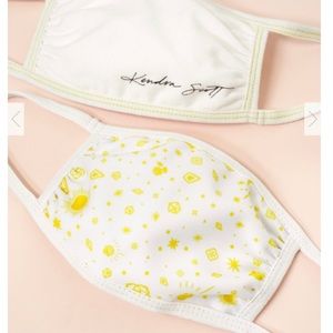 Kendra Scott NEW White Yellow Face Mask Set of 2